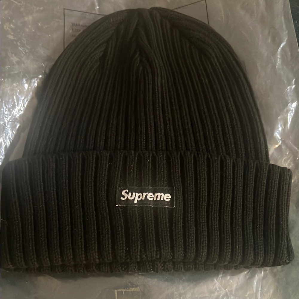Authentic Supreme overdyed beanie black Ribbed Knit Hat NEW SS21 2021